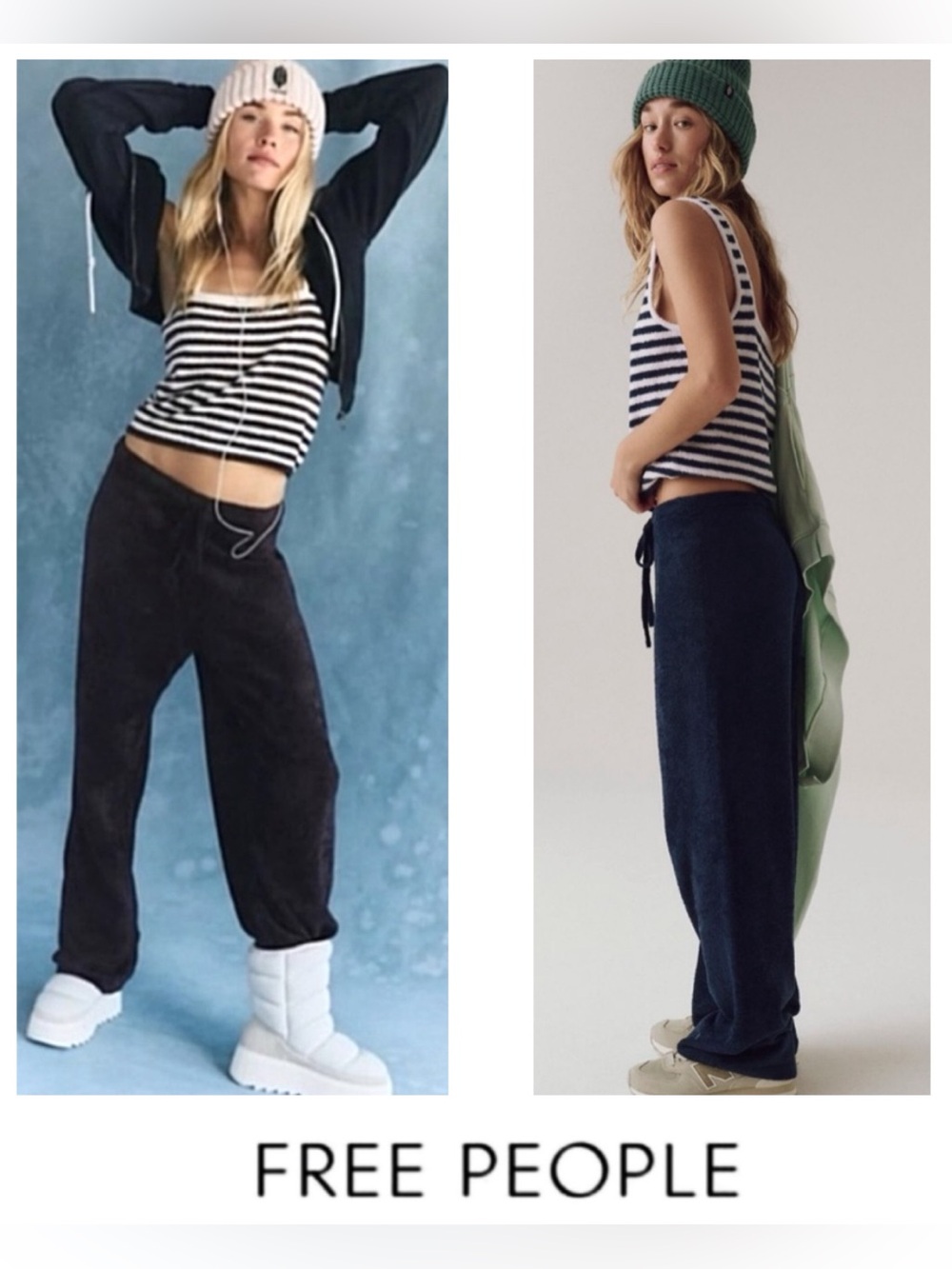💥SALE (Last One) 2pc FREE PEOPLE Essential Set Pants & Tank M/L Casual/Cool Ser
